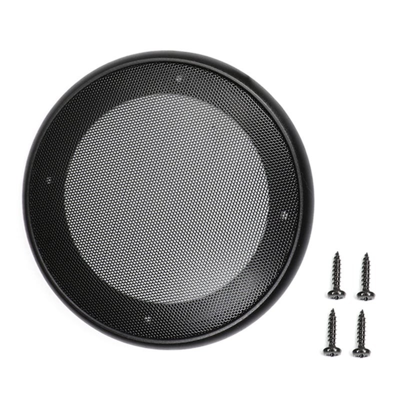 Fielect 2Pcs 5 inch Speaker Grill Cover Mesh Decorative Circle Woofer Guard Protector Cover Audio Accessories Black Cloth Cover with 8 Screws - Image 5